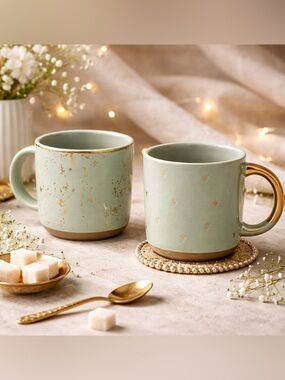 Hearth & Hand Magnolia 2 piece Mug Set Sage Green  NIB